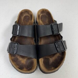 Black Double Strap Sandals